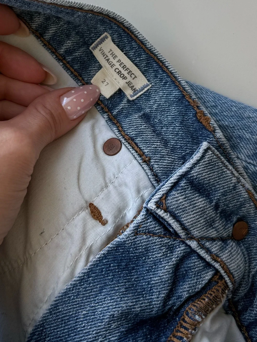 Madewell Perfect Vintage Crop Jeans Blue Wash 27